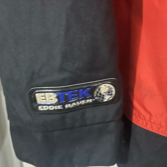 Eddie Bauer EBTEK Jacket Anorak Mens Sz XXL Red & Black Vintage Hood Zip - Picture 3 of 6